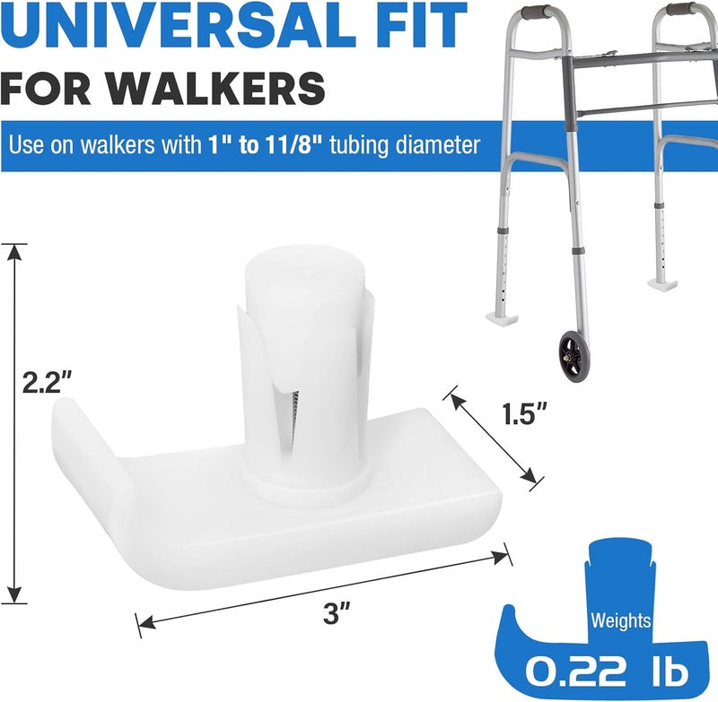 Hiumtree 4 Pcs Universal Premium Walker Glide Skis Replacement Ski Glides White Durable Coaster Gliders for Safety Stability - Image 2